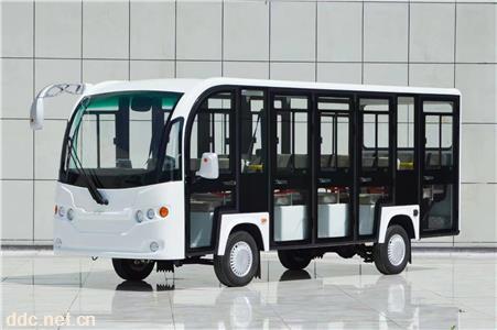  白色带空调14座电动观光车 场内景区游览车